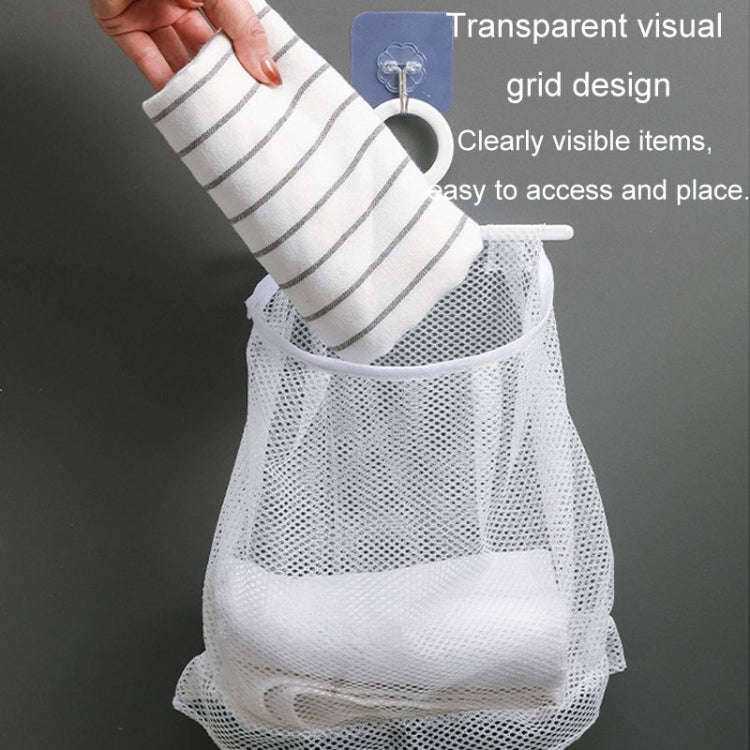 Wall Hanging Storage Bag Drying Underwear Mesh Pocket Cosmetic Storage Hanging Bag, Model: With Lace