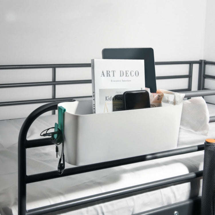 Dormitory Storage Hanging Basket Bedside Hanging Shelf Desktop Storage Box(White)