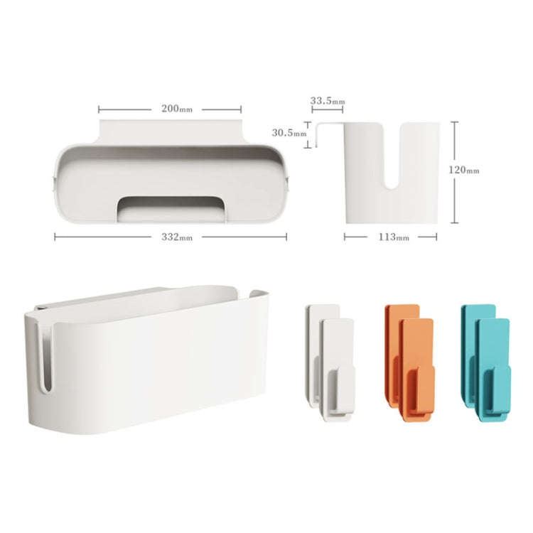Dormitory Storage Hanging Basket Bedside Hanging Shelf Desktop Storage Box(White)