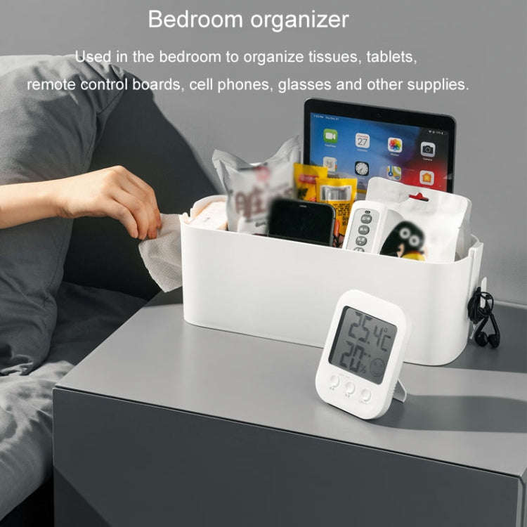 Dormitory Storage Hanging Basket Bedside Hanging Shelf Desktop Storage Box(White)