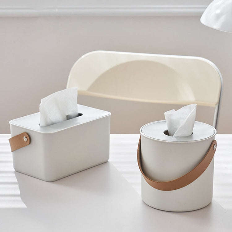 Portable Home Tissue Box Coffee Table Restaurant Desktop Napkin Storage Box, Style: Round