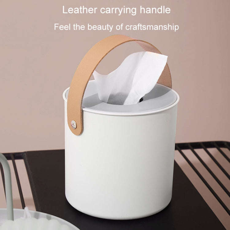 Portable Home Tissue Box Coffee Table Restaurant Desktop Napkin Storage Box, Style: Round