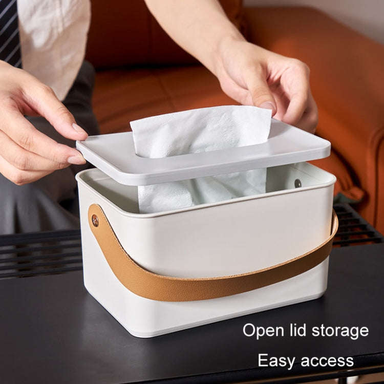 Portable Home Tissue Box Coffee Table Restaurant Desktop Napkin Storage Box, Style: Round