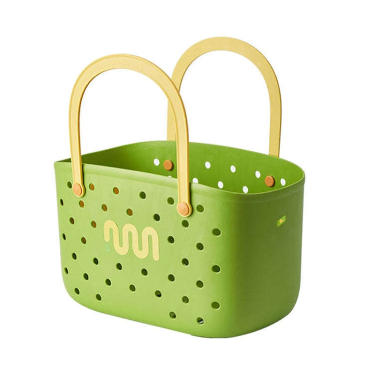 Dopamine Portable Bathroom Storage Basket Household Drainable Vegetable Basket, Color: Green