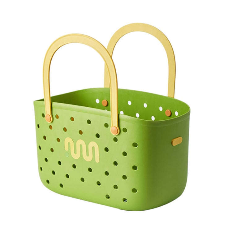 Dopamine Portable Bathroom Storage Basket Household Drainable Vegetable Basket, Color: With 2 x I...