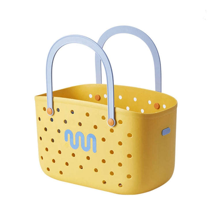 Dopamine Portable Bathroom Storage Basket Household Drainable Vegetable Basket, Color: With 2 x I...
