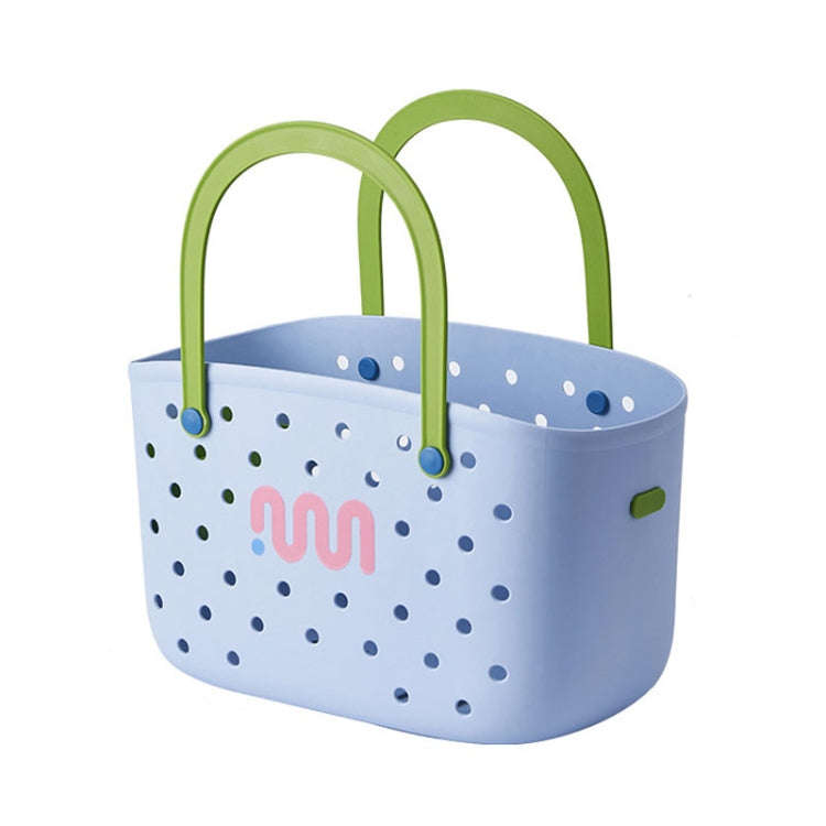 Dopamine Portable Bathroom Storage Basket Household Drainable Vegetable Basket, Color: With 2 x I...