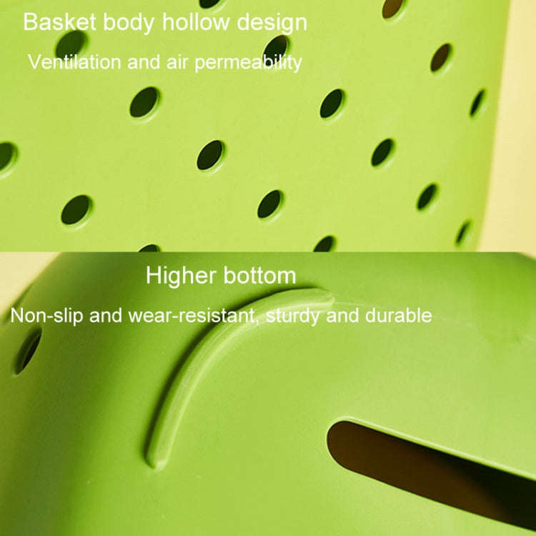 Dopamine Portable Bathroom Storage Basket Household Drainable Vegetable Basket, Color: With 2 x I...