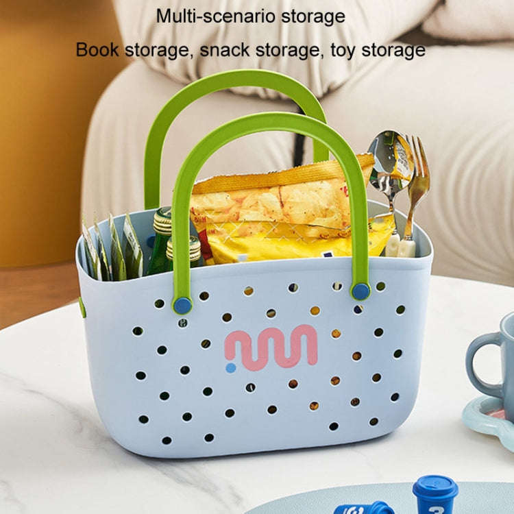 Dopamine Portable Bathroom Storage Basket Household Drainable Vegetable Basket, Color: Blue