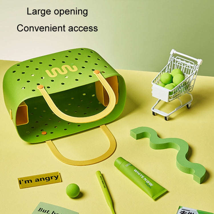 Dopamine Portable Bathroom Storage Basket Household Drainable Vegetable Basket, Color: With 2 x I...