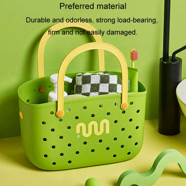 Dopamine Portable Bathroom Storage Basket Household Drainable Vegetable Basket, Color: With 2 x I...