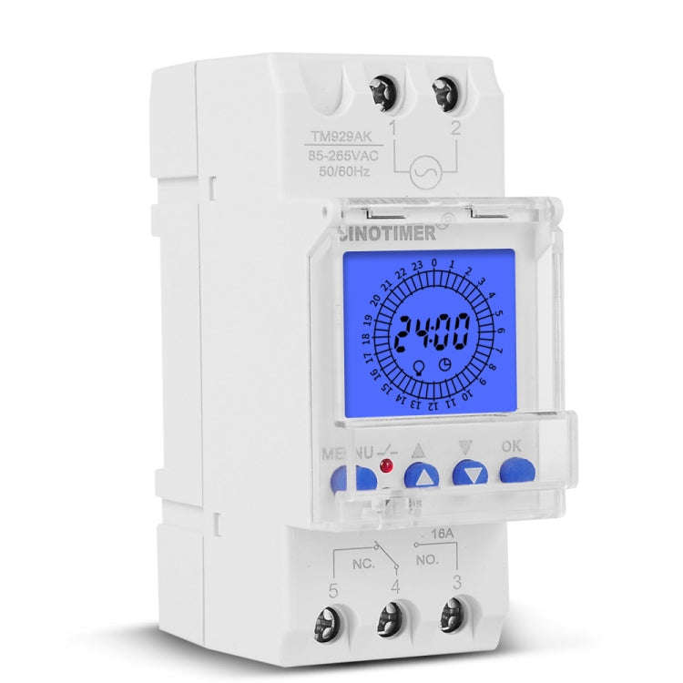 SINOTIMER  TM929AKL 85-265V 16A 24hrs Digital Analogue Din Module Time Switch With Backlight