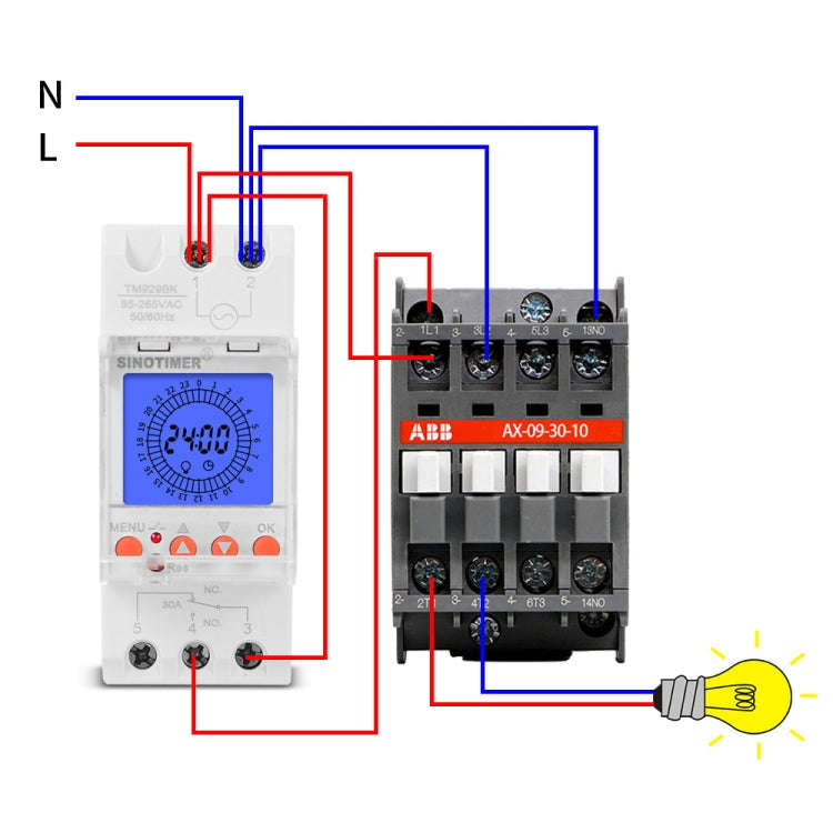 SINOTIMER  TM929BKL 85-265V 30A 24hrs Digital Analogue Din Module Time Switch With Backlight