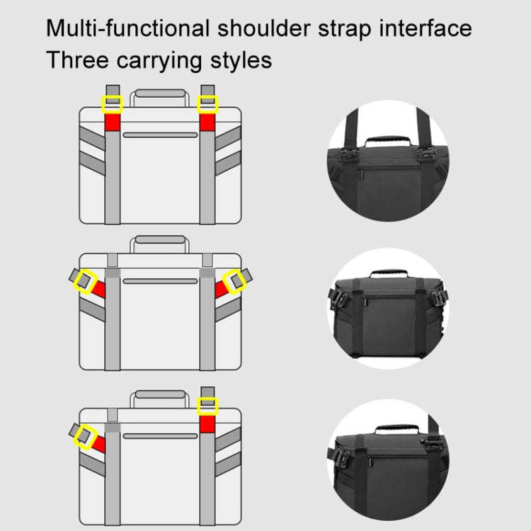 Cwatcun D115 Shoulder Crossbody Waterproof Leather Film DSLR Camera Bag, Color: Black Small