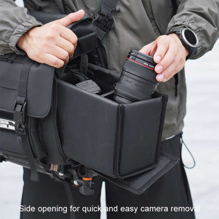Cwatcun D115 Shoulder Crossbody Waterproof Leather Film DSLR Camera Bag, Color: Black Small