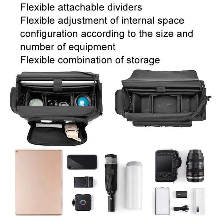 Cwatcun D115 Shoulder Crossbody Waterproof Leather Film DSLR Camera Bag, Color: Black Small