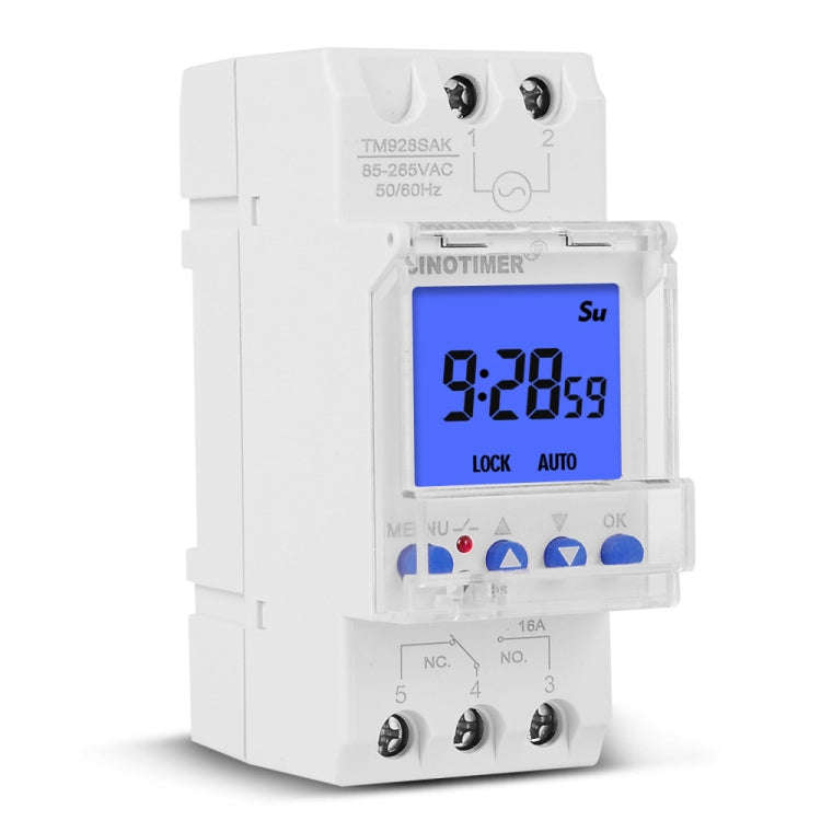 SINOTIMER TM928SAKL 85-265V 16A  1 Second to 168 Hours Programmable Electronic Time Switch
