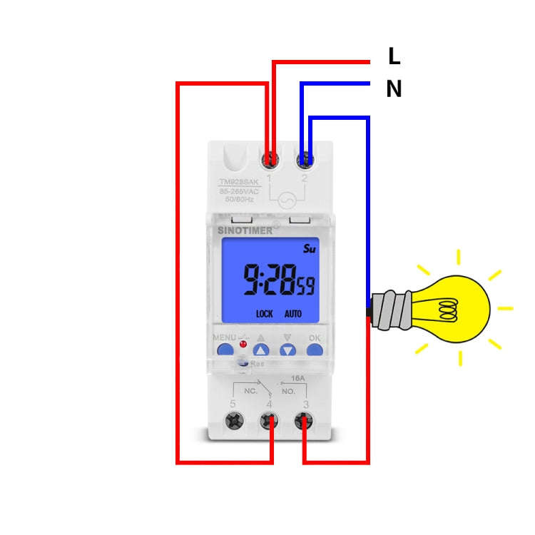 SINOTIMER TM928SAKL 85-265V 16A  1 Second to 168 Hours Programmable Electronic Time Switch
