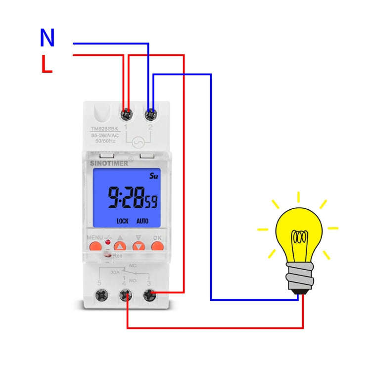 SINOTIMER TM928SBKL 85-265V 30A  1 Second to 168 Hours Programmable Electronic Time Switch