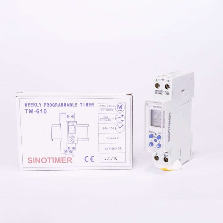 SINOTIMER TM610-2 220V 18mm Width Weekly Programmable Digital Timer Switch