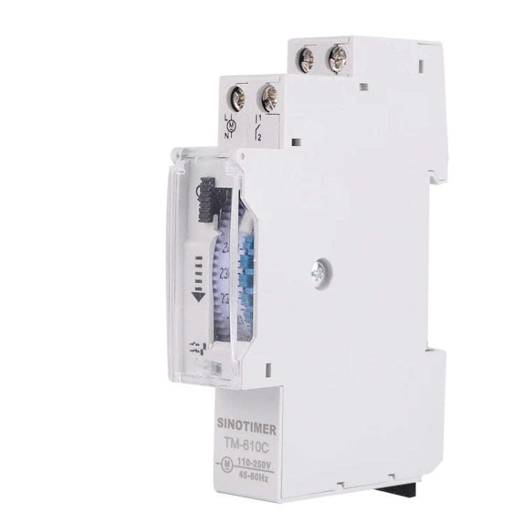 SINOTIMER  TM610C 110-250V 16A Quartz Mechanical Timer 24 Hours Programmable Din Rail Relay