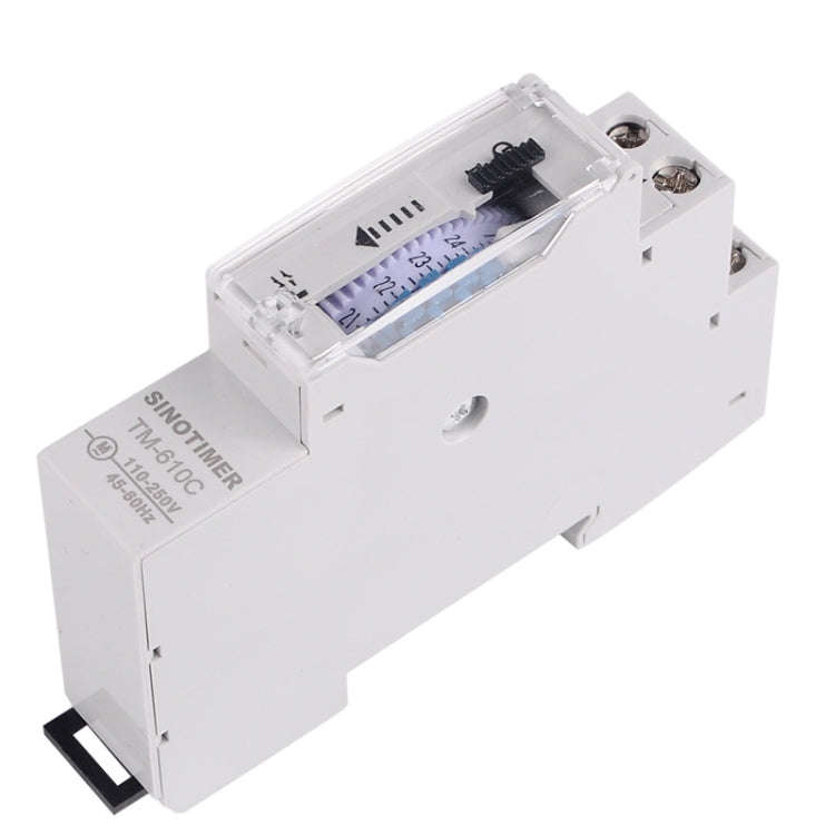 SINOTIMER  TM610C 110-250V 16A Quartz Mechanical Timer 24 Hours Programmable Din Rail Relay