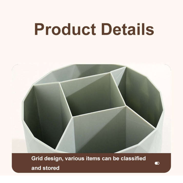 Desktop Rotating Pen Holder Large Capacity Stationery Storage Box Makeup Brush Storage Bucket(Green)