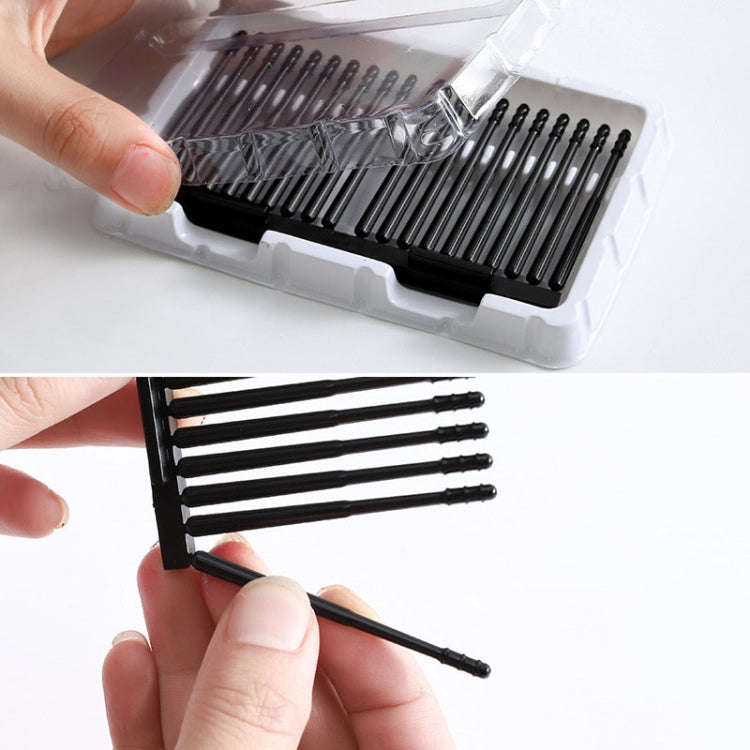 20pcs /box Spiral Sticky Ear Cleaning Cotton Swab Disposable Ear Cleaning Spoon(Black)