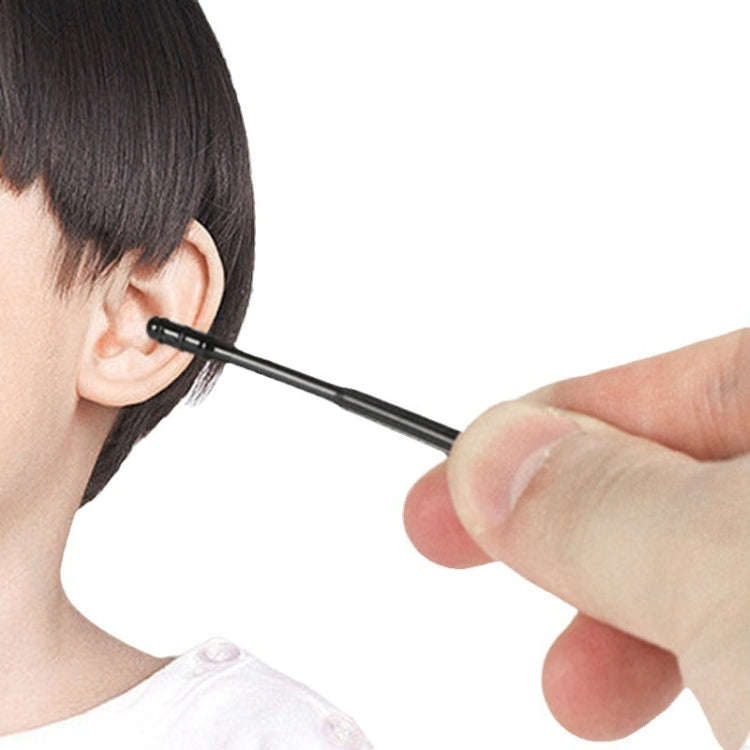 20pcs /box Spiral Sticky Ear Cleaning Cotton Swab Disposable Ear Cleaning Spoon(Black)