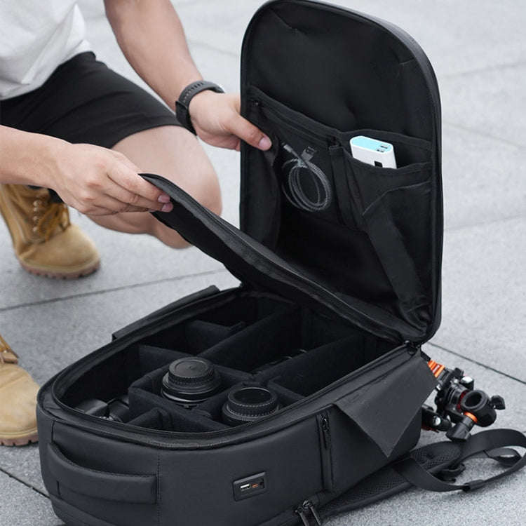 Cwatcun D108 Large Hard Shell Shoulder Camera Bag Waterproof Shockproof Photography Pack