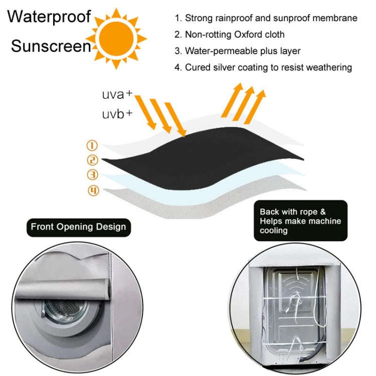 420D Roller Boiler Washing Machine Dustproof Cover Waterproof Sunproof Cover Cloth, Size: 60x60x8...