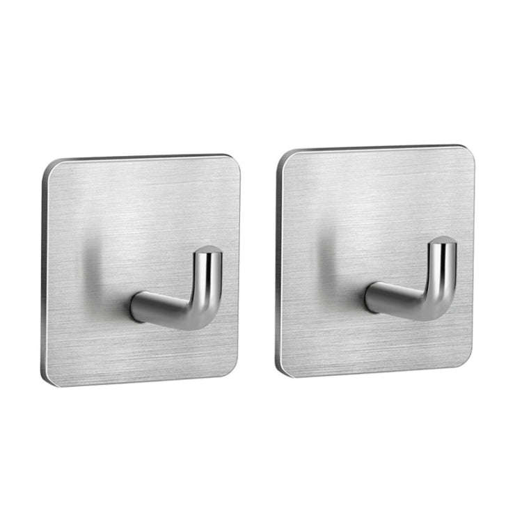 2pcs Stainless Steel Hooks Kitchen Bathroom Storage Behind Door Hooks With Adhesive, Style: Squar...