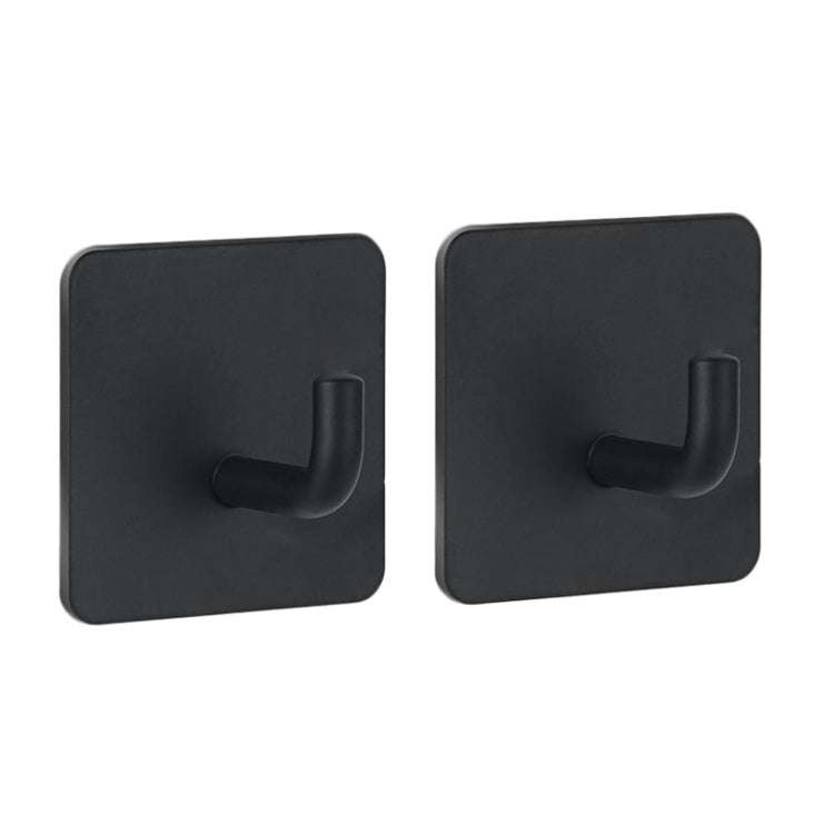 2pcs Stainless Steel Hooks Kitchen Bathroom Storage Behind Door Hooks With Adhesive, Style: Squar...