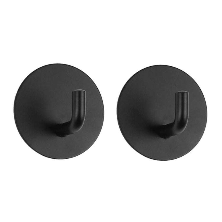 2pcs Stainless Steel Hooks Kitchen Bathroom Storage Behind Door Hooks With Adhesive, Style: Round...