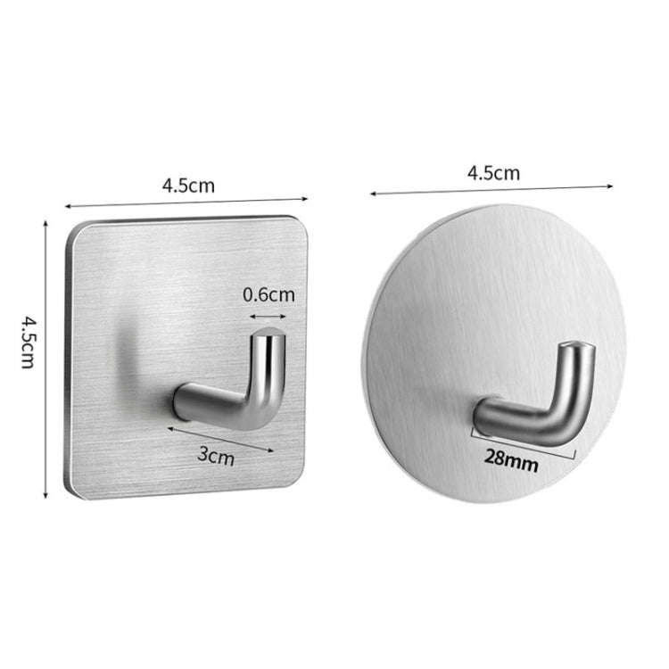 2pcs Stainless Steel Hooks Kitchen Bathroom Storage Behind Door Hooks With Adhesive, Style: Squar...