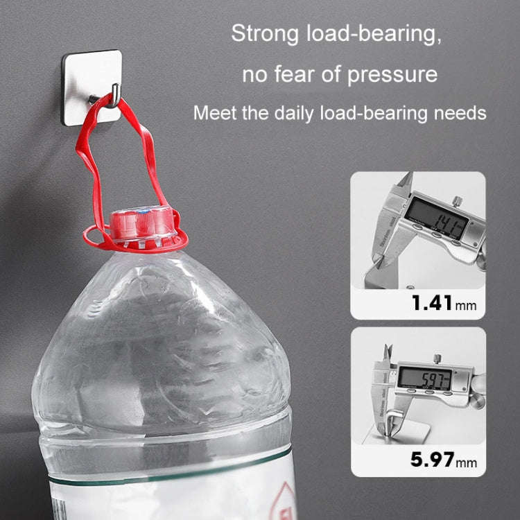 2pcs Stainless Steel Hooks Kitchen Bathroom Storage Behind Door Hooks With Adhesive, Style: Squar...