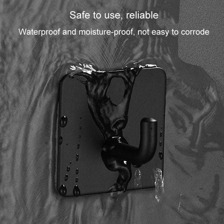 2pcs Stainless Steel Hooks Kitchen Bathroom Storage Behind Door Hooks With Adhesive, Style: Squar...