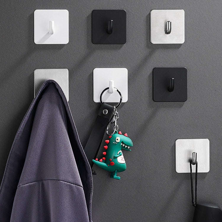 2pcs Stainless Steel Hooks Kitchen Bathroom Storage Behind Door Hooks With Adhesive, Style: Squar...