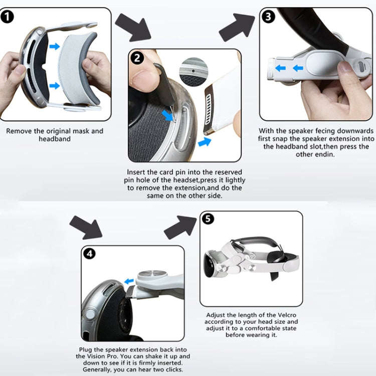 For Apple Vision Pro VR Headset Replaceable Elite Strap Comfort Adjustable Headband