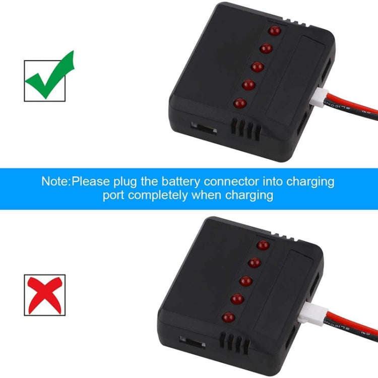 One To Five 3.7V Lithium Battery USB Charger For X5C Aircraf(XH2.54 Port)