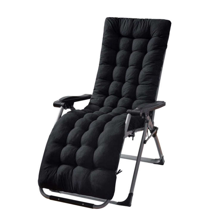 170x53x8cm Thickened Slip-on Home Recliner Cushion Garden Rocking Chair Cushion(Black)