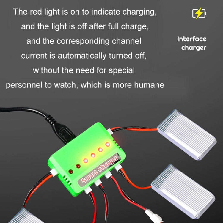 One To Six 3.7V Lithium Battery Drone USB Charger, Color: White XH2.54 Port