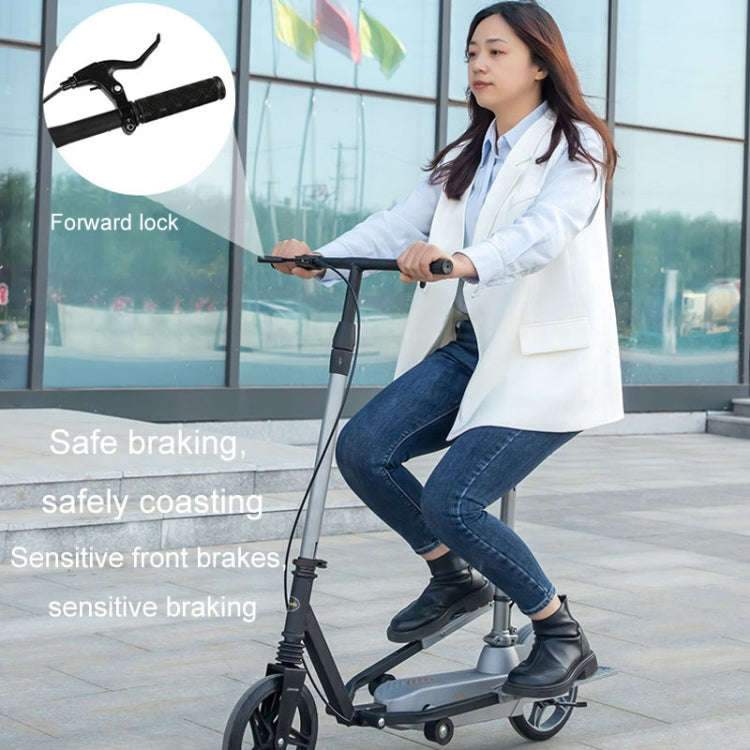 Adult Folding Scooter Two-wheeled Mobility Scooter Double Wing Pedal Bike With Seat(Silver)