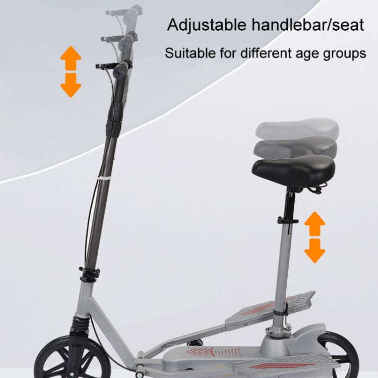 Adult Folding Scooter Two-wheeled Mobility Scooter Double Wing Pedal Bike With Seat(Silver)