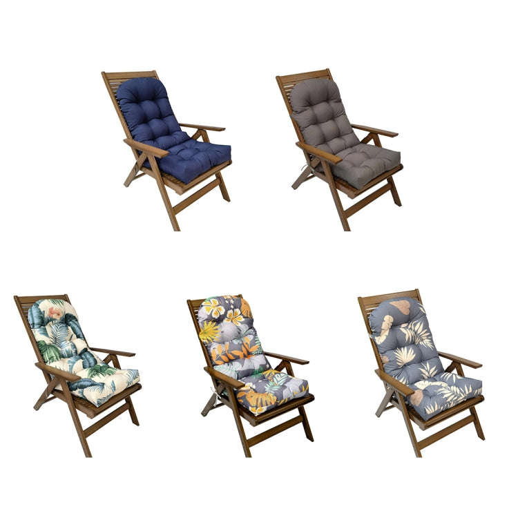 110x50cm Dome Waterproof Sun-proof Garden Folding High Back Chair Cushions, Color: Navy Blue