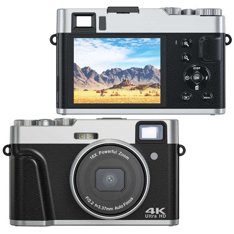 DC202L 2.8-Inch 4K HD 16X Zoom Photography Digital Camera Home SLR Camera, Color: Black UK Plug
