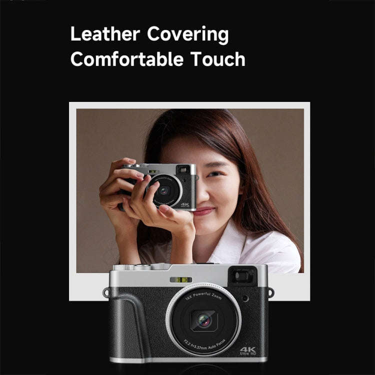 DC202L 2.8-Inch 4K HD 16X Zoom Photography Digital Camera Home SLR Camera, Color: Black UK Plug