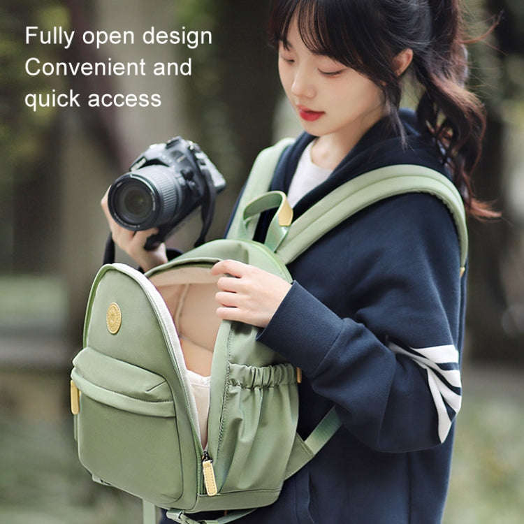 Cwatcun D125 Small Shoulder Camera Bag Casual Commuter DSLR Backpack(White)