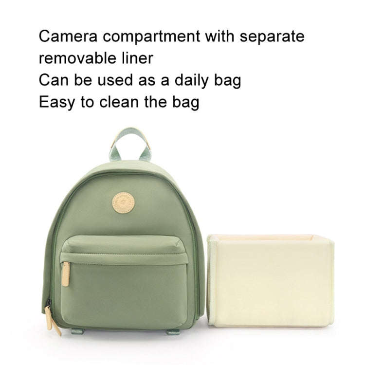 Cwatcun D125 Small Shoulder Camera Bag Casual Commuter DSLR Backpack(Green)