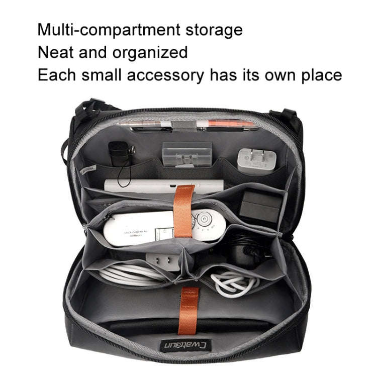 Cwatcun D123 Medium Multifunctional Photography Storage Pack Data Camera Digital Bag(Black)